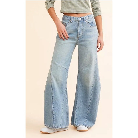 We The Free Denim - We The Free People FP Eden High Slouchy Flare Jeans 28 Fast Forward NEW $148
